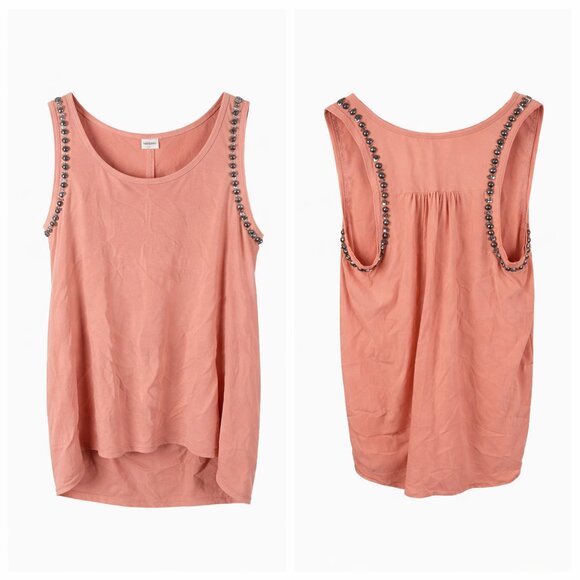 Rebecca Taylor Embellished Silk Tank Woodrose Size 10 - Picture 2 of 3